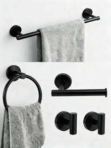 Zestaw 2/5 akcesoriów łazienkowych ze stali nierdzewnej, wieszak na ręczniki, pierścień na ręczniki, uchwyt na papier toaletowy, wieszak na szlafrok, wieszak ścienny do łazienki, odpowiedni do domu i hotelu, akcesoria łazienkowe w kolorze złotym/srebrnym, narzędzia łazienkowe - Wielokolorowe - Zobacz 18