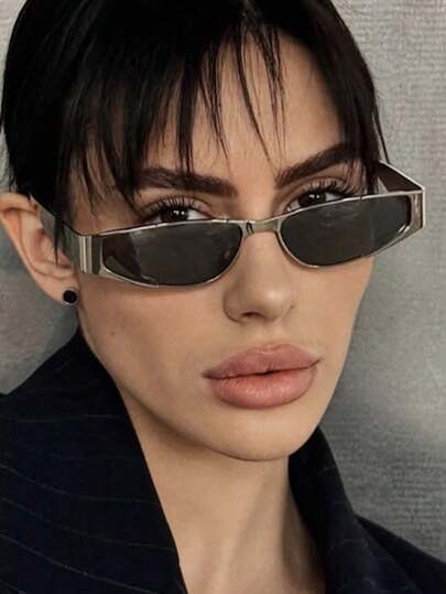 2025 New Narrow Frame Metal Hiphop Ins-Style Fashion Glasses