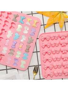 1 Piece, 36 Pieces Per Pack 6 Different Bow-Tie Designs Soft Candy-Shaped DIY Valentine's Chocolate Pudding Baking Silicone Mold - View 3