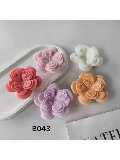 玫瑰香氛蜡烛硅胶模具，DIY花朵手工皂树脂石装饰模具