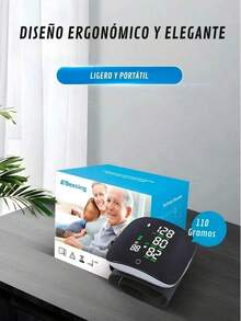 Monitor de presión arterial digital LCD para brazo Intellective carga USB español preciso fácil de usar pantalla grande recargable control salud doméstico clínica portátil - Negro - Ver 7
