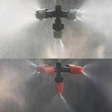 de riego por atomización para invernadero de jardín, Kit de rociador de plástico y latón ajustable de 5/6/vías, humidificación, refrigeración, desempolvado 8MN8 - E - Ver 6