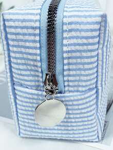 Customized Makeup Bag, Personalized Bridesmaid Makeup Bag, Bridal Gift, Party Makeup Bag, Striped Travel Organizer, Christmas Gift, Valentine's Day Gift - Multicolor - View 8