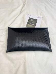 大容量手拿包，可装化妆品和手机，时尚派对/约会手提包，女士 - 黑色 - 查看 6