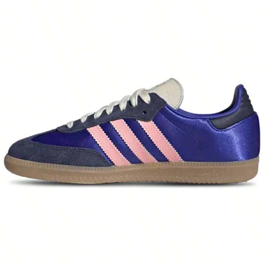 Adidas Samba OG Silver Metallic Cracked Leather Women's JR0035 | Retro Heritage Style, Timeless Silhouette - 緞面靛藍 - 查看 1