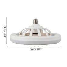 Ventilador de Techo De 3 Velocidades y Lampara LED, Instalación de Socket, Con Control Remoto, Para Habitación, Sala, Oficina, Taller, Cocina, Silencioso y Compacto - Tipo de Enchufe A USA (110-127V) - Ver 11