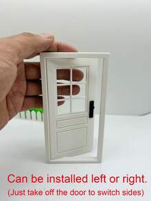 Miniature Model House Door, Reversible Left/Right Opening, Plastic Material, Double-Sided Opening Door Panel, Suitable For Mini House Decoration - 15cm Lattice Door - View 5