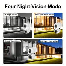 4K/8MP WiFi Outdoor Home Security Camera, Supports Two-Way Audio, Smart Night Vision, Motion Detection, 360° Whole-House Monitoring Via App - Color Night Vision, Moving Object Tracking, Intercom, Multi-User Sharing, Real-Time Alerts - White - View 8