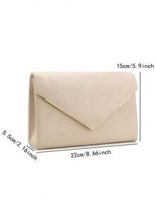 Túi xách dự tiệc sang trọng bằng nhung màu be dành cho nữ, túi xách tay trang trọng có dây đeo xích có thể tháo rời. - Màu be - Xem 5