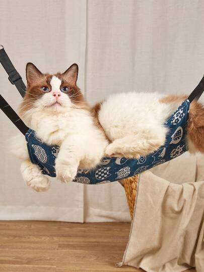 1件装亚麻猫吊床，不粘、防污、透气，宠物凉爽吊床床兼晒日光浴平台，适合春夏季节使用