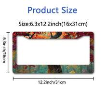 Metal License Plate Frame, License Plate Cover With A Musical Note-Shaped Autumn Tree Design, Suitable For Car Decoration During The Harvest Season - Style 1 - View 3