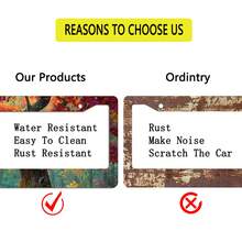 Metal License Plate Frame, License Plate Cover With A Musical Note-Shaped Autumn Tree Design, Suitable For Car Decoration During The Harvest Season - Style 1 - View 4