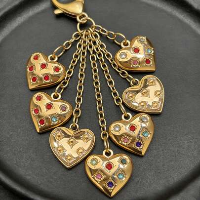 1 pieza Encanto de pendiente versátil y elegante, elaborado en acero inoxidable. Se puede utilizar para proyectos DIY como accesorios de llavero, decoraciones de bolsos o componentes para collares, pulseras y otras piezas de joyería.