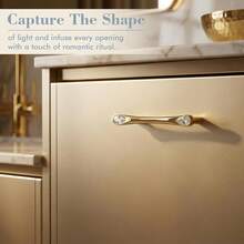 Pack Gold Crystal Drawer Pulls, 3-3/4\(96mm) Hole Center, 5 Inch Elegant Dresser Cabinet Pull, Zinc Alloy & Diamond Decorative Cupboard Handles For Closet Vanity Upgrade - Gold - 查看 3
