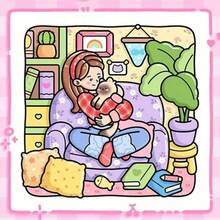 1本女孩主题成人及儿童涂色书，学习用品，玩具，返校必备，简约大胆的设计，适合放松涂色，圣诞节，万圣节，生日礼物，儿童节，学生用品，开学季学习用品，手工制作的初学者涂色书，减压涂色书 - 彩色 - 查看 3