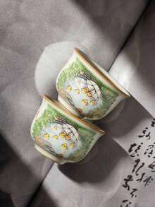 Ru Kiln Small Yellow Duck Round Ding Cup, Ceramic Teacup, High-End Exquisite Gongfu Tea Cup, Customized Tea Set, Water Cup - Multicolor - View 2