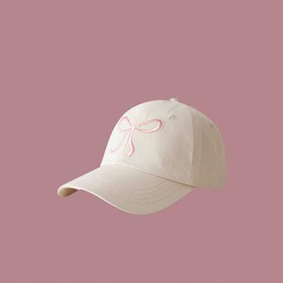1/3pcs Y2K Style Bow Embroidered Women Baseball Cap, Adjustable Sun Protection Casual Cap Suitable For Spring/Autumn Travel, Beach Party