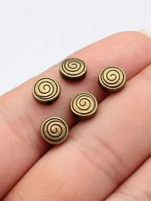 20 hạt rỗng xoắn ốc dùng để trang trí DIY và làm trang sức. - đồng thau - Xem 3