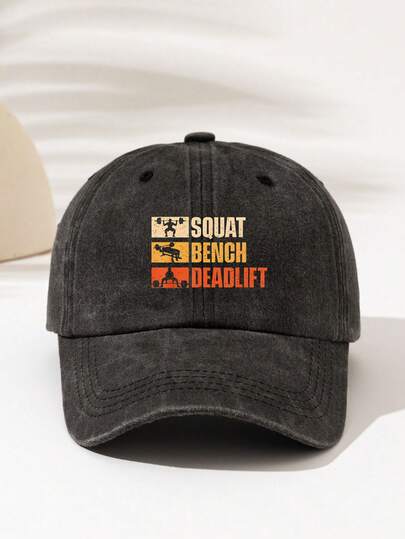 1顶趣味健身印花棒球帽，时尚男女通用可调节透气遮阳帽，适合远足、旅行、高尔夫、沙滩派对、钓鱼等户外活动，是送给家人、朋友、青少年的理想礼物。