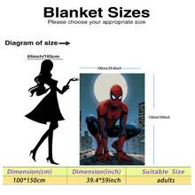 Chăn nỉ chủ đề Người Nhện của Marvel, với hình ảnh bộ trang phục siêu anh hùng màu đỏ và xanh kinh điển, ấm áp và mềm mại, thích hợp cho ghế sofa, giấc ngủ trưa, trang trí giường và nhiều hơn nữa. - Màu xanh hải quân - Xem 15