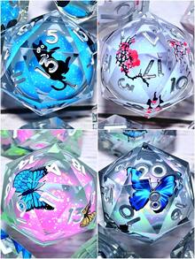 7件套树脂角色扮演游戏骰子套装 - 多面骰子，适用于桌面游戏、角色扮演游戏和节日礼物（圣诞节/感恩节/斋月/复活节） - 彩色 - 查看 1