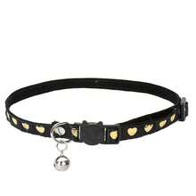 Luxury Plush Cat Collar With Heart Print, Adjustable Safety Buckle, Soft Cotton Fabric Neck Strap With Bell, Suitable For Cats And Dogs - Multicolor - View 14