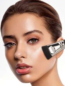 1支装高级粉底刷，适合所有肤质，耐用漆木手柄，电镀铜管化妆刷 - 黑色 - 查看 7