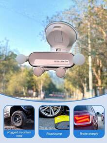 New Car Phone Holder - Dashboard Suction Cup Holder, Gravity Auto Clamping, Shock-Proof Stable, Foldable Design, Cute "Hi, I'm Baby" Text, Universal Fit, Suitable For Navigation, Ideal For Female Drivers - Upgraded Version - View 6