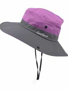 男女通用夏季马尾辫遮阳帽，可折叠透气宽檐渔夫帽，适合远足、海滩、钓鱼 - 彩色 - 查看 8