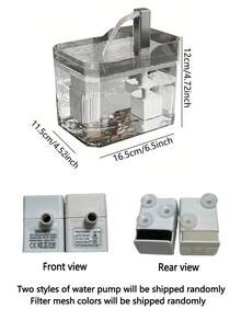 1pc Cat USB Powered Circulation Filtered Water Dispenser, 1.5L/50.73 OZ Quiet Pump Auto Filter Transparent Water Fountain For Cats & Small Dogs - 1.5L - View 8