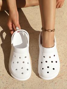 2-Way Wear Thick Sole EVA Clogs - Black - View 6