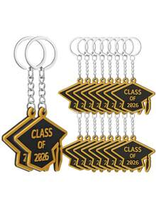 10个装 2026届毕业季钥匙扣 橡胶钥匙圈 批发 毕业帽吊坠 毕业礼物 大学纪念品 - 查看 1