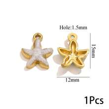 1/5 Pcs Stainless Steel Enamel Starfish Charms For Jewelry Making DIY Bracelet Necklace Jewelry Gold Pendants Handmade Crafts - Multicolor - View 8