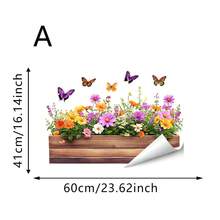 1/3 miếng dán cửa sổ hình hộp hoa gỗ sống động như thật với chủ đề khu vườn mùa xuân. Miếng dán kính tĩnh điện hai mặt, có thể tái sử dụng, làm bằng PVC. Thích hợp cho phòng ngủ, phòng khách, nhà bếp, phòng tắm và trang trí nhà cửa. - Nhãn dán cửa sổ - Xem 11