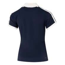 Adidas 女士经典POLO短袖T恤，舒适休闲运动上衣，KD7597 - 傳奇墨水藍/白色 - 查看 2