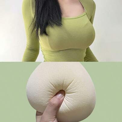 1 Pair Reusable Solid Bra Inserts, Invisible Removable Bust Enhancer Pads, Women's Lingerie & Underwear Accessories