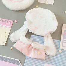 10厘米毛绒娃娃衣服，兔子睡衣派对系列桃子Momo和蓝莓Momo套装，约10厘米棉质填充泰迪熊娃娃可替换服装配件 - 彩色 - 查看 12