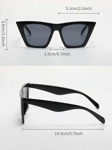 1 par de gafas de moda nuevas, con montura cuadrada, unisex - Negro - Ver 4