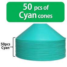 Thicker Disc Cones Set Of 50 Agility Soccer Cones With Carry Bag For TrainingFootball Sports Field Cone Markersgift - Cyan - View 5