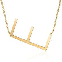 1pc Letter Pendant Necklace, Stainless Steel Jewelry - Yellow Gold - View 15
