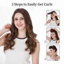3件/4件套免加热卷发工具，便捷卷发器，发圈卷发器，睡眠造型工具，女士泡沫卷发器，带钩免加热卷发棒，橡胶卷发棒，大波浪睡眠卷发管套装，简约欧美风发髻器 - 黑色 - 查看 2