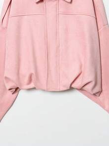 DEEKA Spring & Autumn New Casual Versatile Suede-Like Bomber Jacket For Women - Pink 1 - View 5