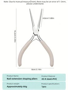 1 pieza Pinzas con punta larga de acero inoxidable para dar forma, pinzas de manicura para dar forma, herramienta de extensión de uñas, clip de manicura para dar forma, herramientas de arte de uñas - Multicolor - Ver 10