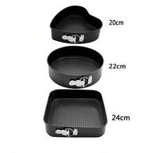 Non-Stick Carbon Steel Cake Molds, Baking Pans In Heart, Round, Square Shapes With Removable Bottom, Baking Mold Set, Kitchen Accessories - View 14