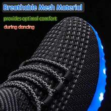LED Light Up Sneakers USB Rechargeable 7 Color Changing Glow Shoes For Women Men, Party Dance Festival Fashion - 黑色 - 查看 3