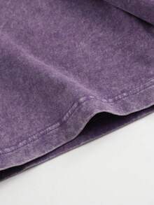 Vintage Washed T-Shirt Double Sided Printed (230 Pure Cotton T-Shirt) God Is Working It All Out Romans Graphic, Comfortable, Fashionable T-Shirt, Street Style Cotton Tee - 紫色 - 查看 4