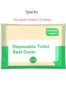 一次性马桶座垫 - 10 包（共 80 张） - 卫生防水，旅行必备，适用于公共卫生间、酒店和露营 - 彩色 - 查看 12