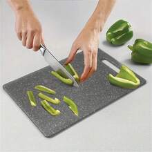 1/3pcs Marble Cutting Board Set, Household Fruit Chopping Board, Children's Food Board, Separate Raw & Cooked Ingredients Board, Kitchen Food Prep Board - Black - View 5