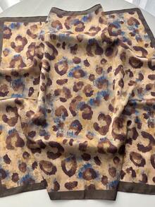 1pc Bandana New Leopard Print Scarf, Versatile Elegant Neckerchief, Fashion Shawl, Headband, Square Scarf For Women - Multicolor - View 3