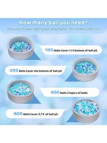 100pcs Ball Pit Balls For Toddlers,2.15 Inch Crush Proof Plastic Toy Balls For Ball Pit, Children's Pool Water Toys, Macaron Ocean Balls For Play Tent - White Blue Green - View 5